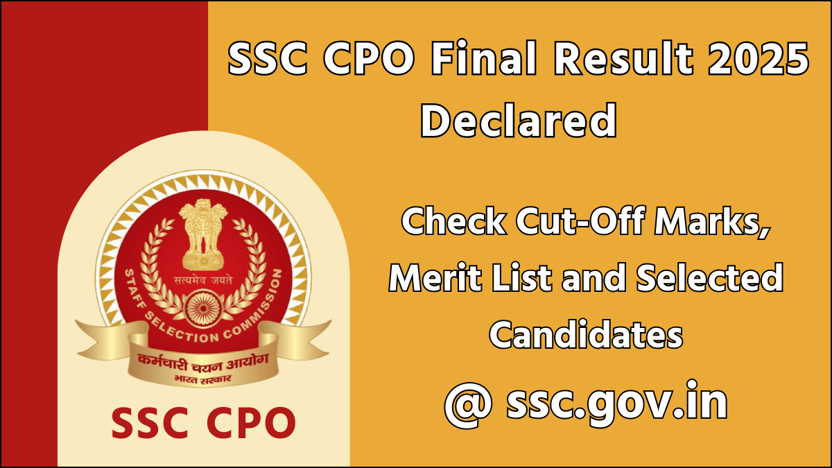 SSC CPO Final Result 2025 Declared